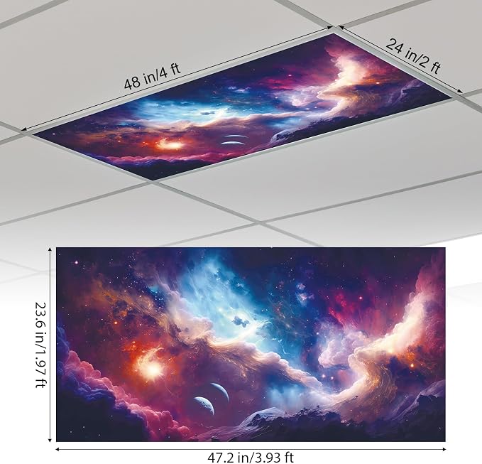 Outus 4 Pcs Fluorescent Light Cover Classroom Lighting Cover - Image 2