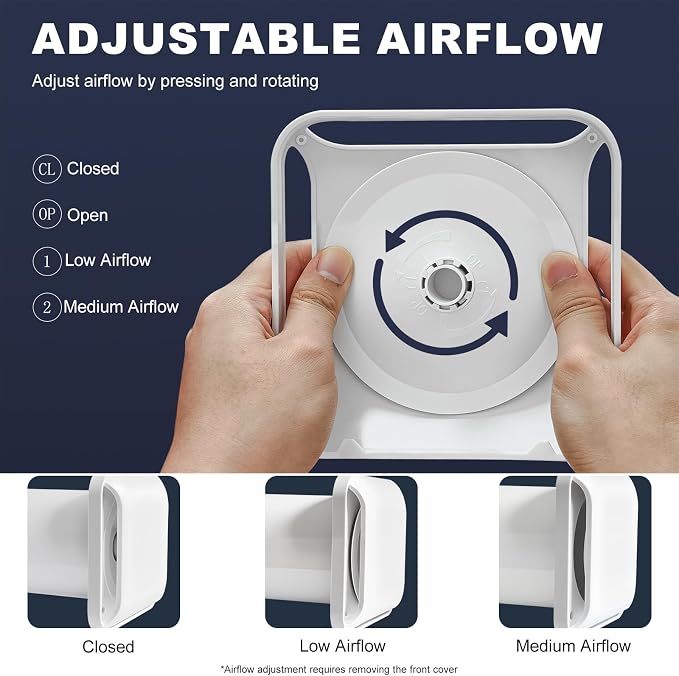 4 Inch Square Passive Air Vent, Adjustable Airflow Ventilation Kit - Image 4