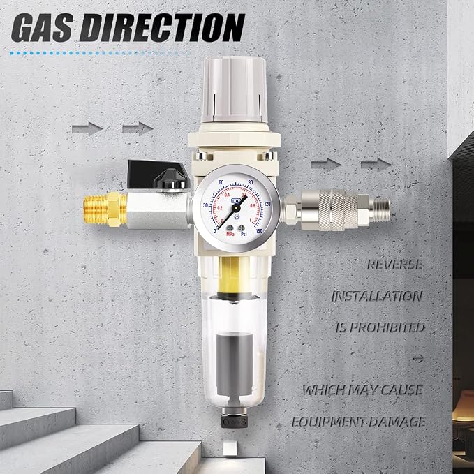 MEANLIN Air Compressor Moisture Filter, Automatic Drain Air Line Filter - Image 5