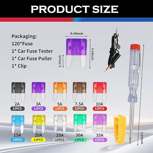 120PCS Car Fuses Assortment Kit - Image 2