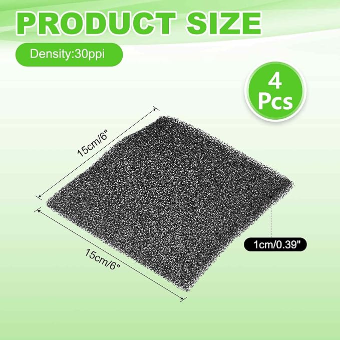 Fan Replacement Filters 4 Pcs Fan Filter Foam Sponge - Image 2