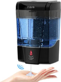 SVAVO Automatic Soap Dispenser Hand Soap Dispenser Wall Mount 600m/21 fl.oz, Touchless Electric Sensor Pump Battery Operated for Offices Home Kitchen Bathroom Hotel Restaurant Commercial