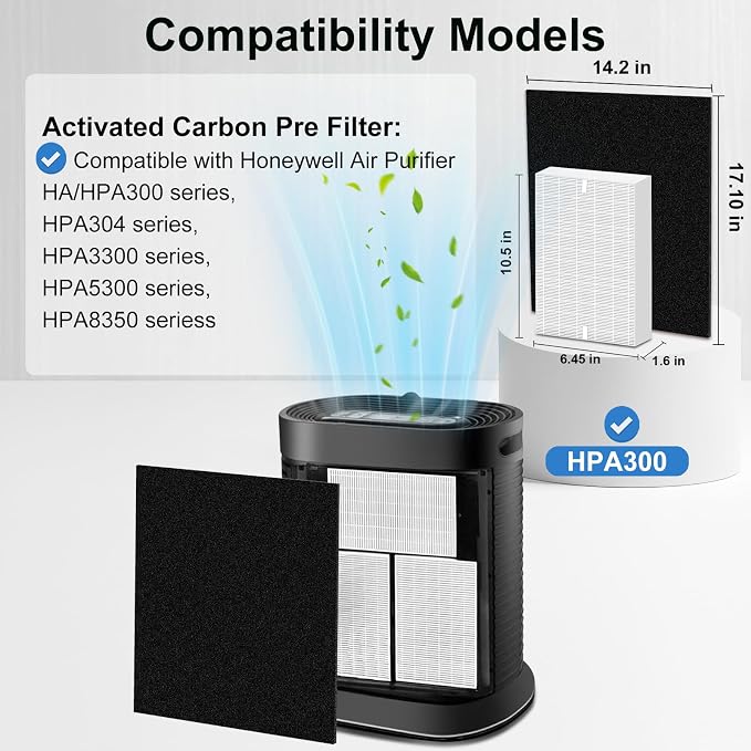 HPA300 Filter Replacement for Honeywell HPA300 Series, Precut Activated Carbon - Image 2