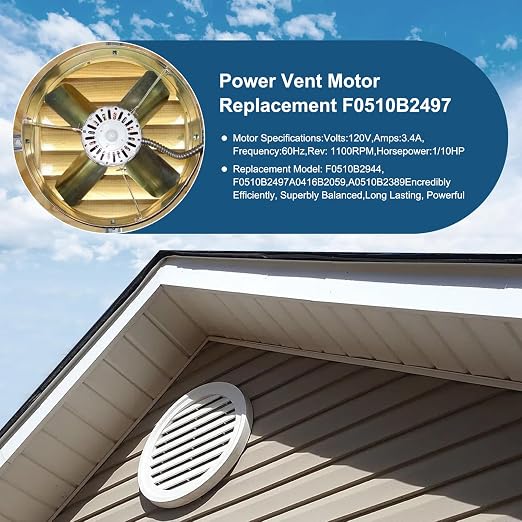 Criditpid Replacement F0510B2497 Lomanco Power Vent Attic Fan Motor Kit - Image 5