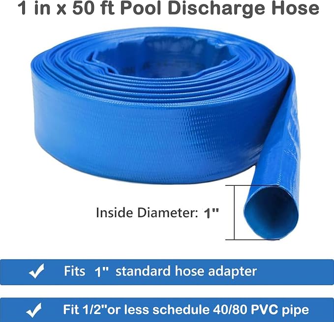 Eastrans 1 IN x 50 FT Pool Backwash Hose, Heavy Duty Flat Discharge Hose - Image 4