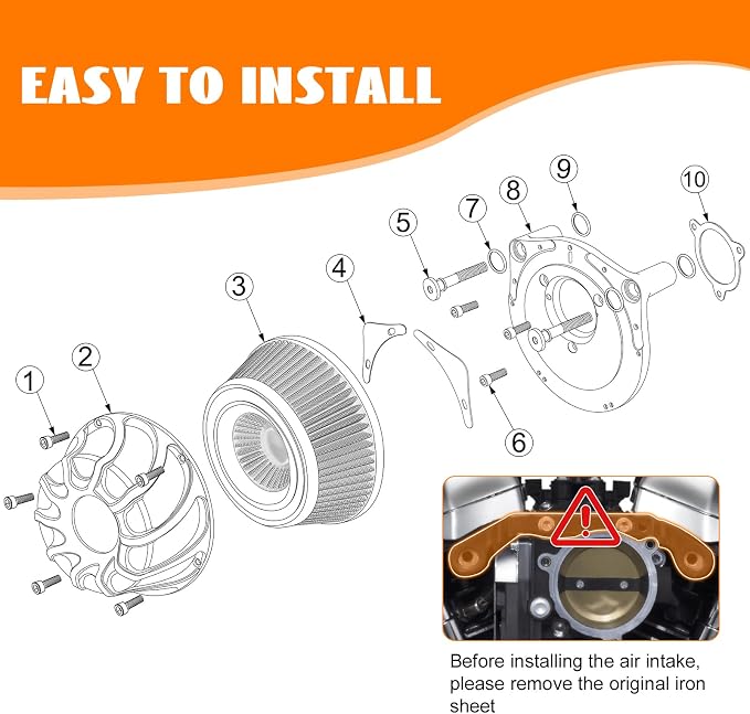 High Flow Air Cleaner Intake Filter System Kit Air Filters Cover Drift Style - Image 9