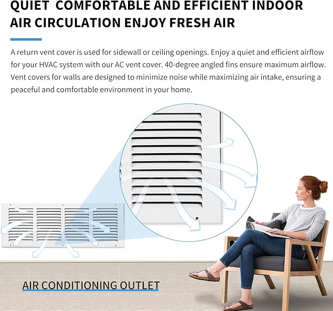 Return Vent Cover 30 x 12, Air Return Vent Cover, Flat Vent Cover, Return Air - Image 7