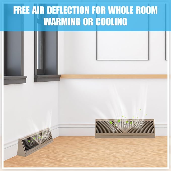 Yaocom 2 Pack Baseboard Register Vent 24 Inch Duct Opening Size Vent Covers - Image 6
