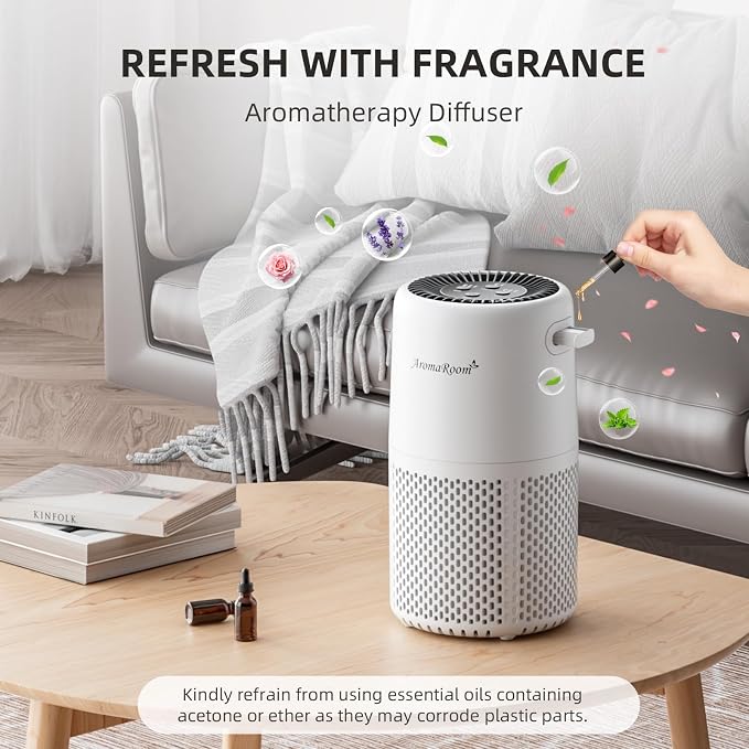 Air Purifier for Home Bedroom, AromaRoom H13 HEPA Air Filter For Smoke Pollen - Image 5