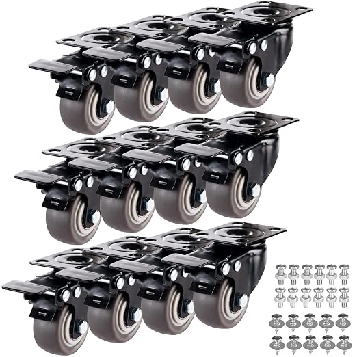1.5" Casters Set of 12 Heavy-duty Industrial Caster Wheels by GcFoir