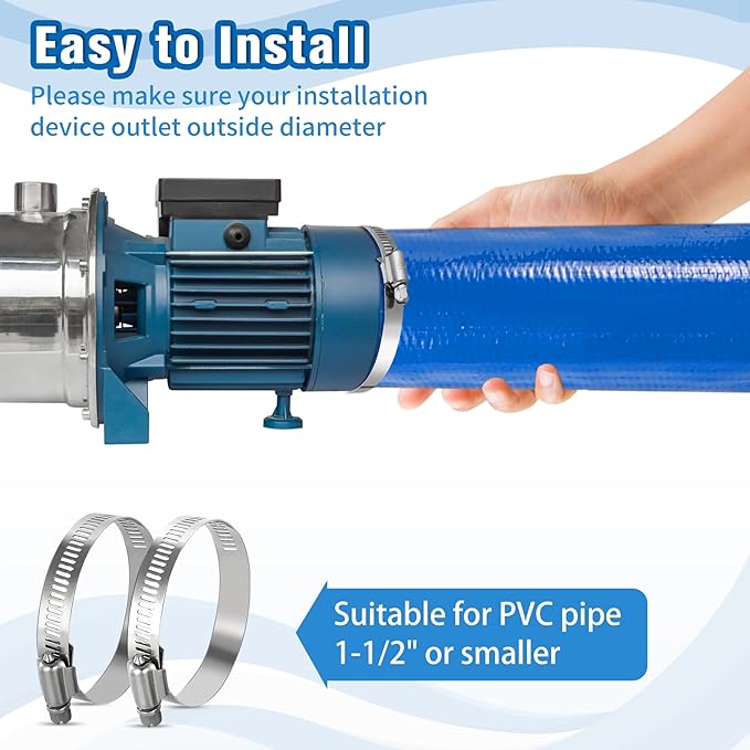 MYFAMIREA 1.5 IN x 30 FT Pool Backwash Hose Heavy Duty Drain Discharge Double - Image 4