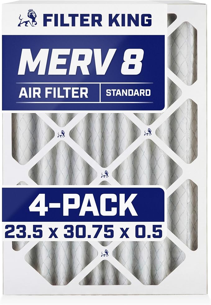Filter King 23.5x30.75x0.5 Air Filter | 4-PACK | MERV 8 HVAC Pleated A/C by FilterKing
