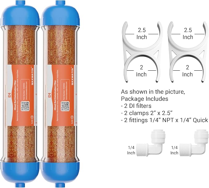Mixed Bed Ion Exchange Aquarium Filter Resin 0 PPM RO DI Refillable Housing - Image 2