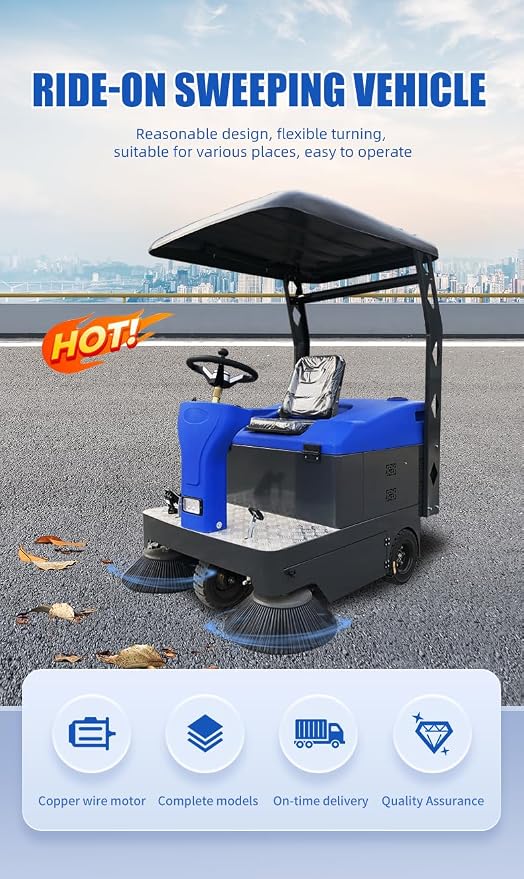 Electric Road Sweeper, Industrial Plant Sweeper, Heavy-Duty Floor Cleaner - Image 2