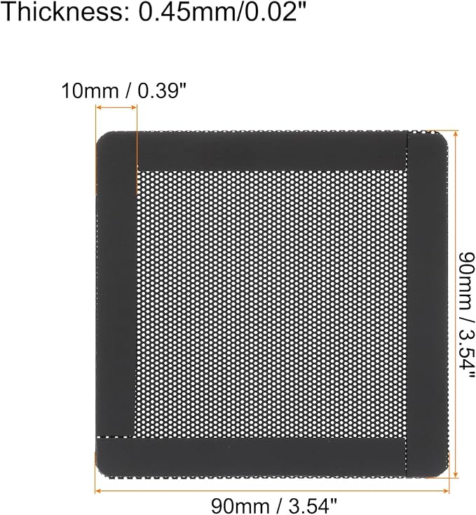 MECCANIXITY 3PCS PC Dust Filter, 90x90mm Magnetic Frame PVC Computer Case - Image 2