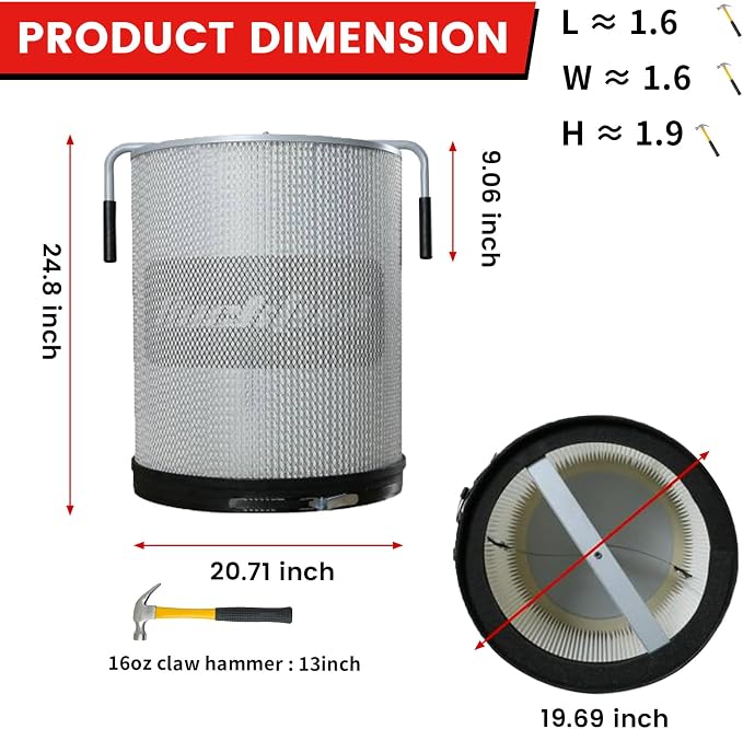 Bucktool 2-Micron Dust Filter, Canister Filter Kit - Image 5