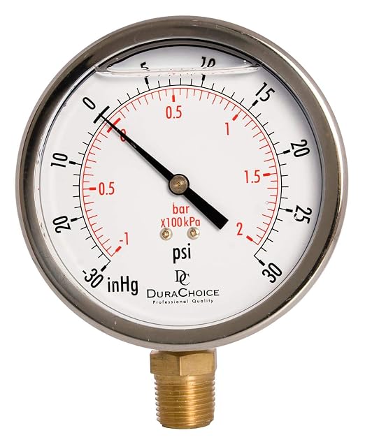 4" Oil Filled Vacuum Pressure Gauge - Image 4