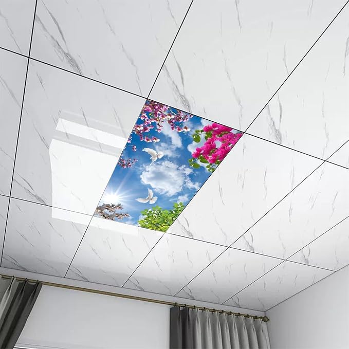 2PCS Fluorescent Light Covers for Classroom Ceiling Lights Magnetic Light Covers - Image 7