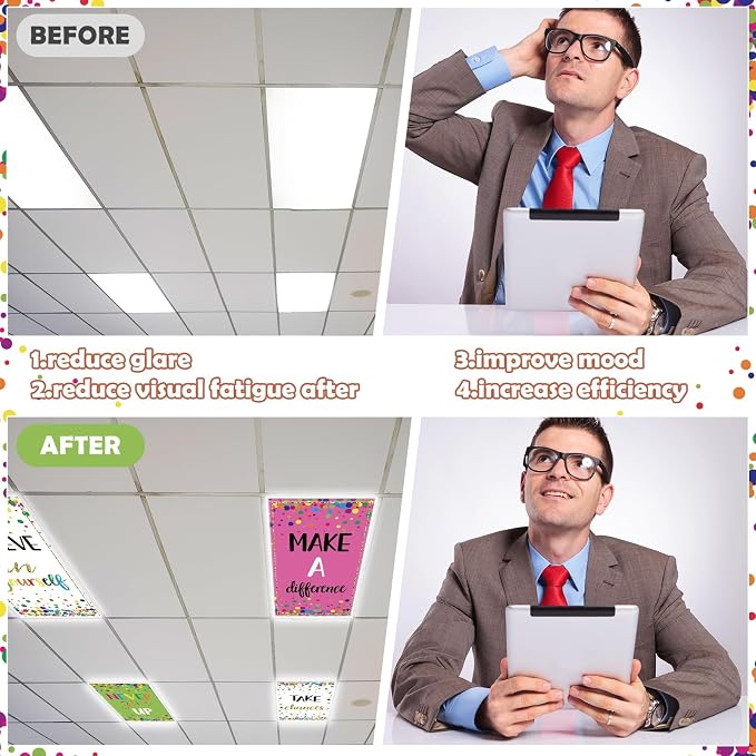 4Pcs Fluorescent Light Covers for Classroom Ceiling Lights, 4 x 2 Feet - Image 5