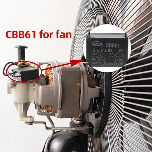 CBB61 Capacitor 6uf 350V AC Ceiling Fan 2 Wire 50/60Hz - Image 4