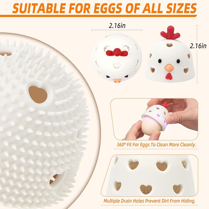 Egg Washer for Fresh Eggs, Egg Scrubber for Fresh Eggs, Egg Brush for Cleaning - Image 5