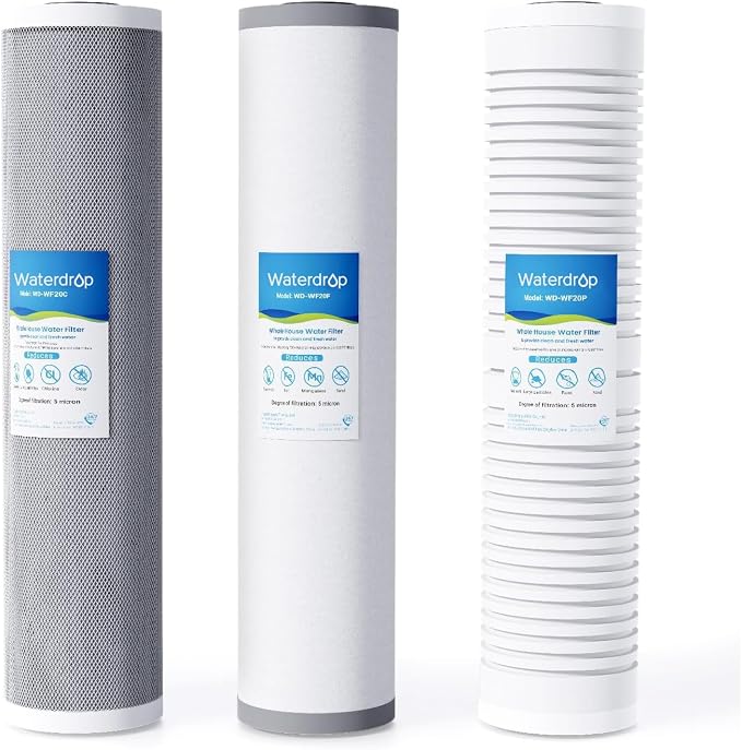 Waterdrop Whole House Water Filter, Carbon Filter, Replacement for, Any 20" x by Waterdrop
