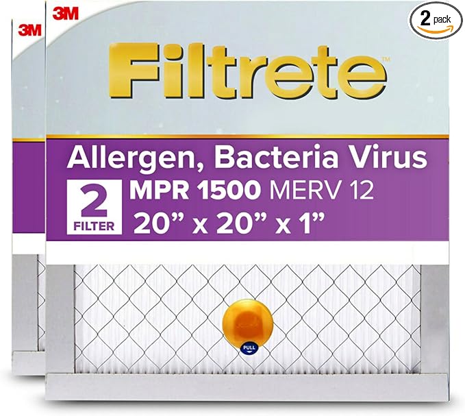 Filtrete 20x20x1 AC Furnace SMART Air Filter, MERV 12, MPR 1500, Track Filter by Filtrete