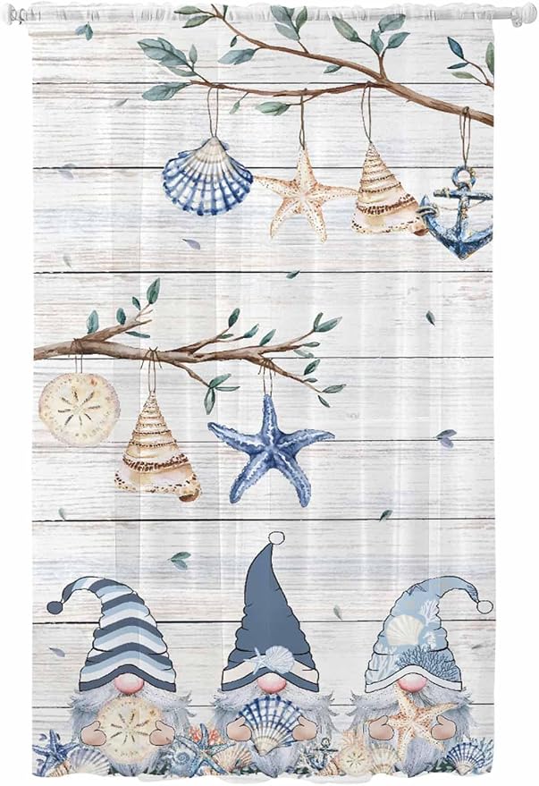 Sheer Curtains 96 Inches Long, Coastal Eucalyptus Semi Sheer Curtains Light by Unknown