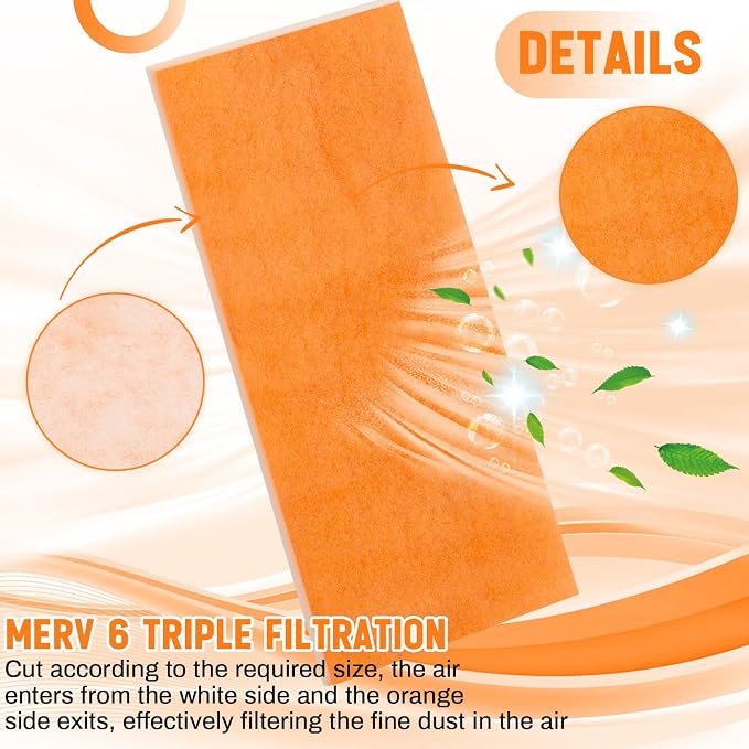 1 In x 25 In x 10 Ft Air Vent Filters Roll DIY Cut to Size Air Filter material - Image 3