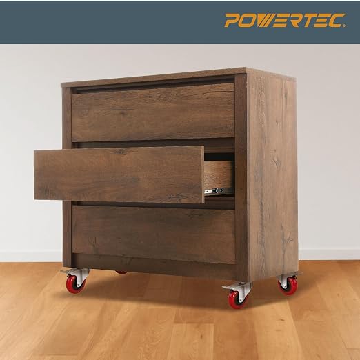 POWERTEC 3 Inch Swivel Caster Wheels Set of 4 - Image 6