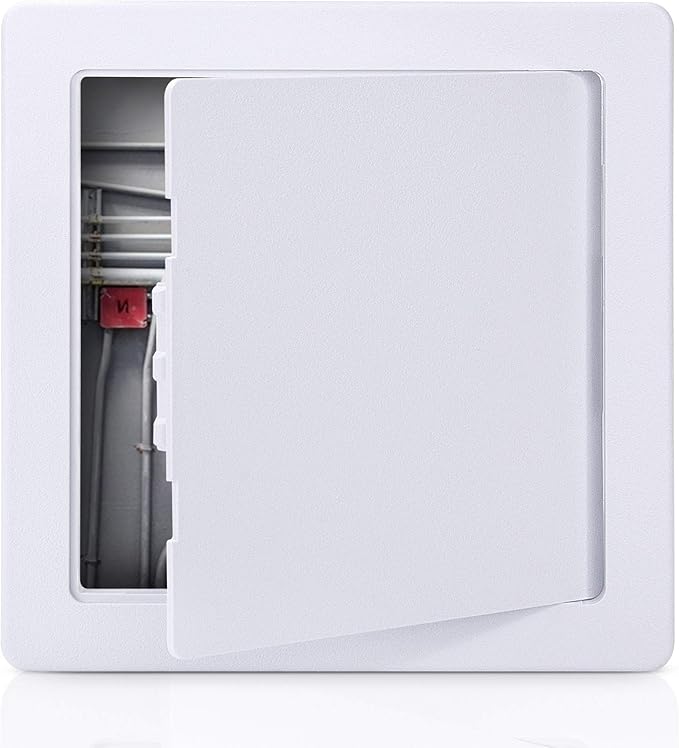 Plumbing Access Panel for Drywall 8 x 8 Inch Plastic Access Door Removable Wall Access Panel Ceiling Reinforced Hinged Durable White