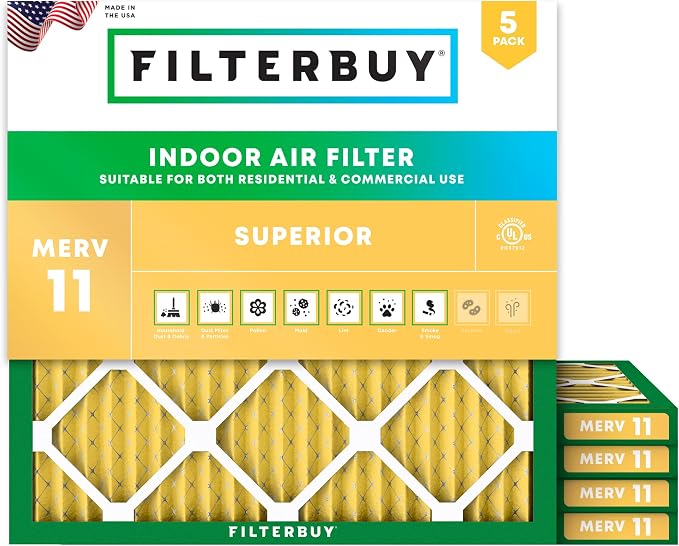 Filterbuy 30x30x1 Air Filter MERV 11 Superior Pet & Allergy Defense, by Filterbuy