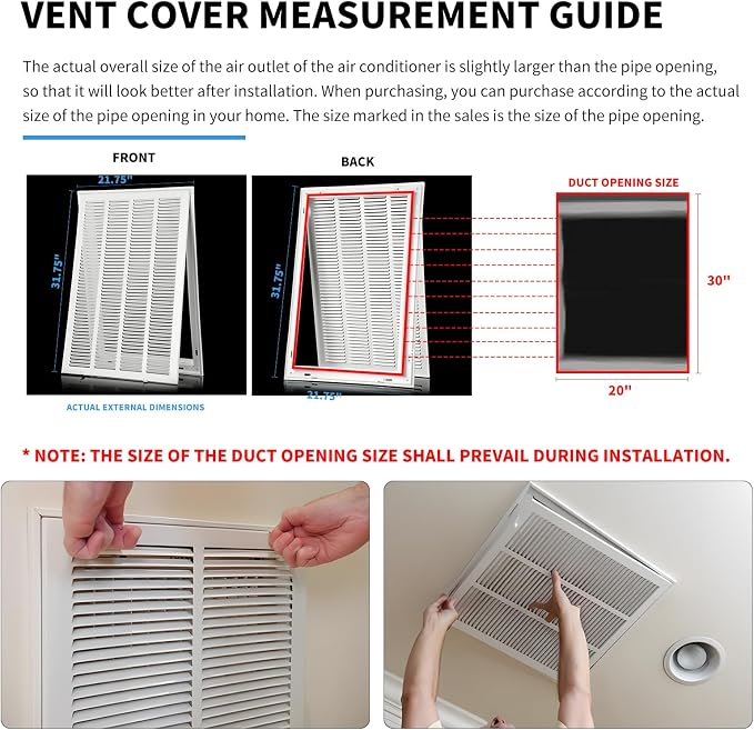 20"Wx30"H Return Air Grille Return Vent Cover - Image 6