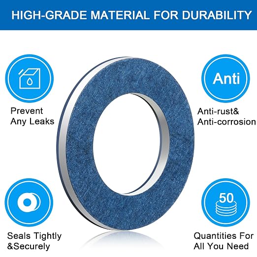 Mudder 200 Pieces Aluminum Engine Transmission Fluid Oil Crush Washers Drain - Image 5