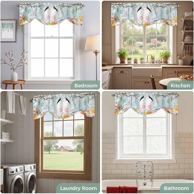 Easter Bunny Tie Up Valance Curtains - Image 8