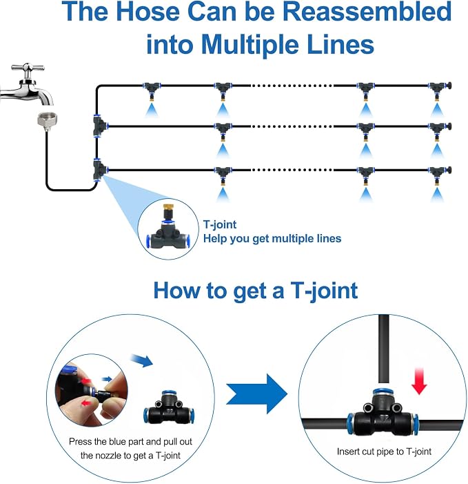 Pre-Assembled Misters for Outside Patio, Outdoor Water Misting Cooling System - Image 5