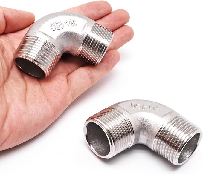 3/4" x 3/4" NPT 90 Degree Elbow 304 Stainless Steel Pipe Fittings Male Threaded - Image 7