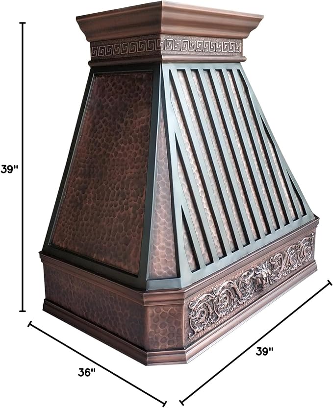 CT Copper Tailor Copper Vent Hood Wall Mount, 610 CFM Exhaust Fan, Stainless - Image 9
