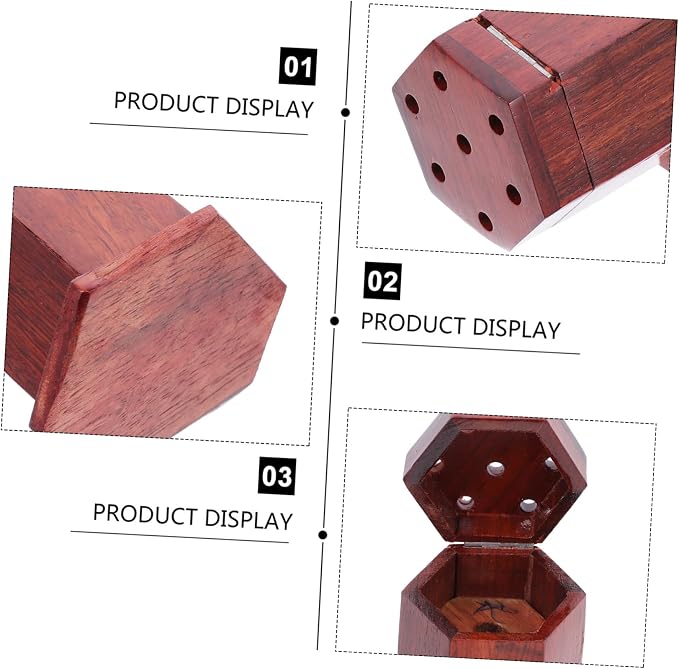 ULTECHNOVO 2pcs Hexagonal Wooden Incense Burner Decorative Censer - Image 2