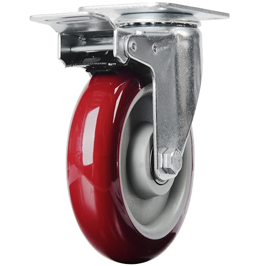 Finnhomy 5 Inch Casters Wheels Set of 4 Heavy Duty Plate Swivel Locking Casters - Image 8