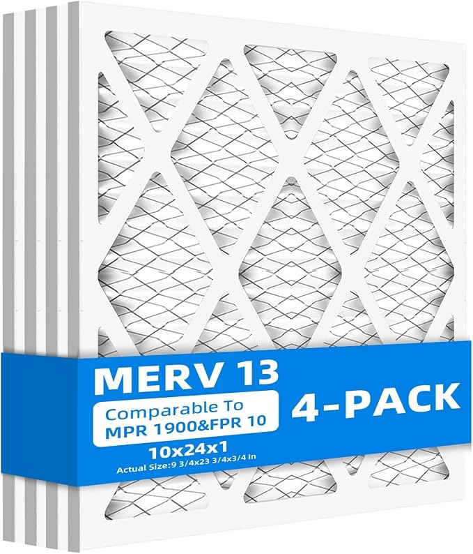 10x24x1 Air Filter, MPR 1900 & FPR 10, MERV 13 Pleated Air Filter by Chenzhit