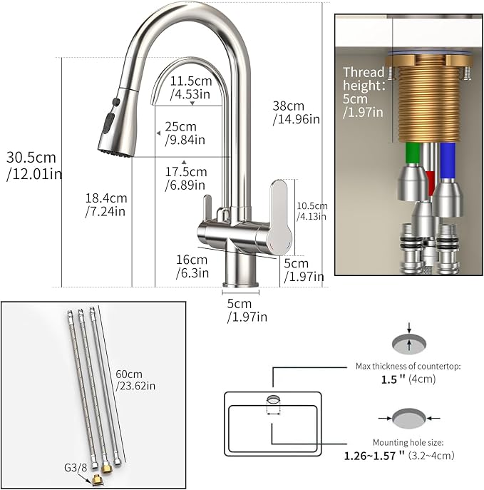 Kitchen Sink Faucet with Pull - Image 5