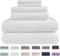 Minor Flaws - Everplush Diamond Jacquard 6 Pieces Bath Towel Set, Luxury Super Soft Oversized everplush Towels, Highly Absorbent everplush Diamond Jacquard Quick Dry Bath Towel for Bathroom White