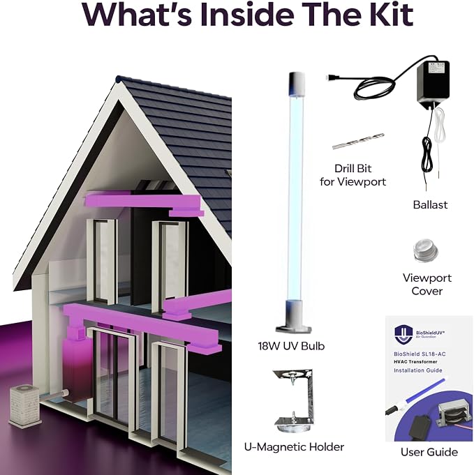 BioShieldUV® 18W 24V HVAC UV Light Air Purifier Bulb Magnetic Holder Powered by - Image 6