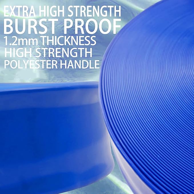 Poolvio 1-1/2" x 100' Professional Blue Backwash Hose - Image 5