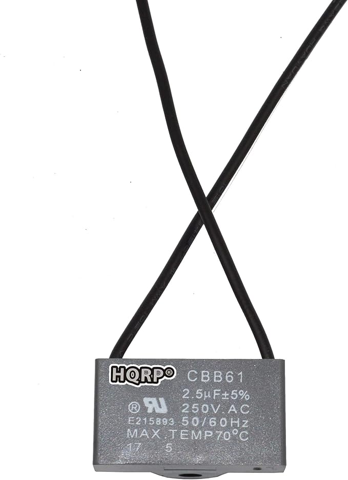 HQRP Ceiling Fan Capacitor CBB61 2.5uf 2-Wire UL Listed by HQRP