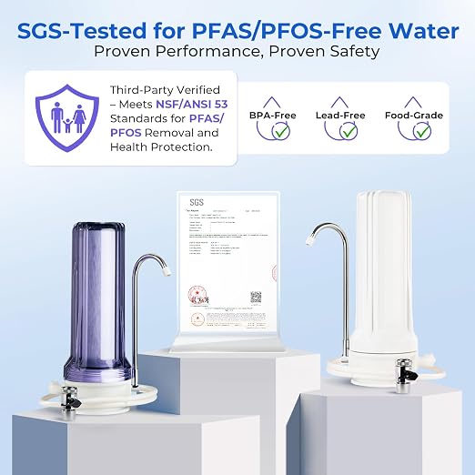 iSpring CKC1-PF 2.5" x 10" Countertop Water Filter, SGS-Tested Filter, Odors - Image 5