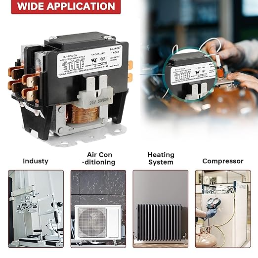 BOJACK 1 Poles FLA 30 Amp Coil 24 VAC Air Conditioner Condenser Compressor - Image 5