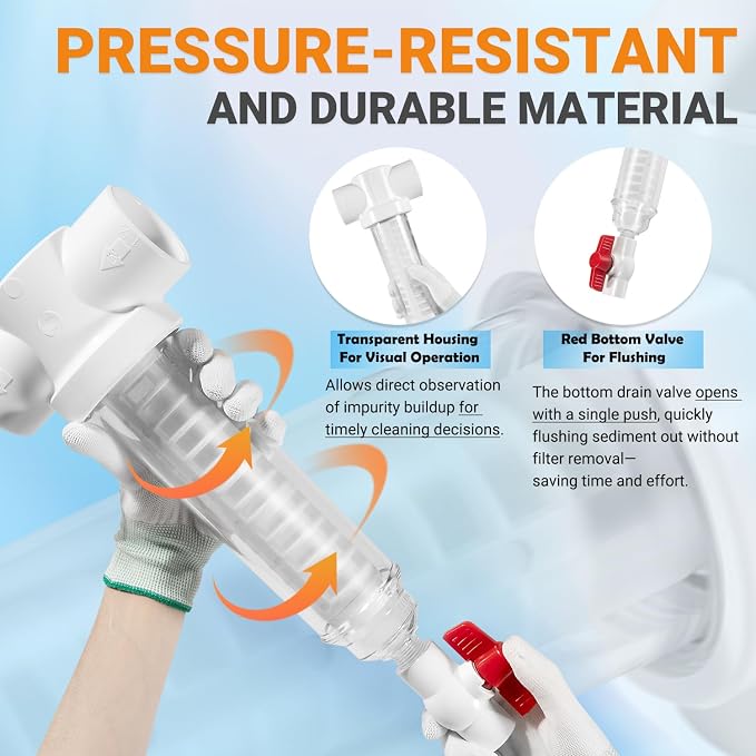 100 Mesh Spin Down Sand Separator/Sediment Water Filter System, 1.5 Inch PVC - Image 4