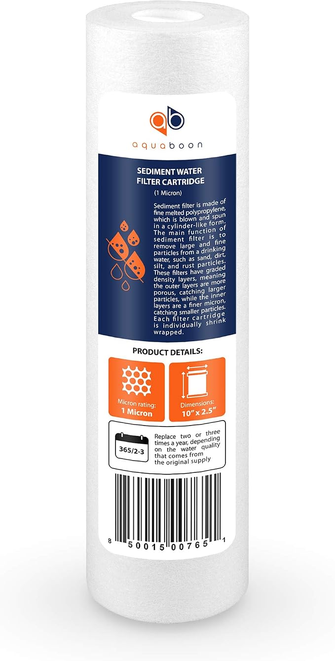 Aquaboon 10” x 2.5” Whole House and Reverse Osmosis Sediment 1 Micron Water - Image 11